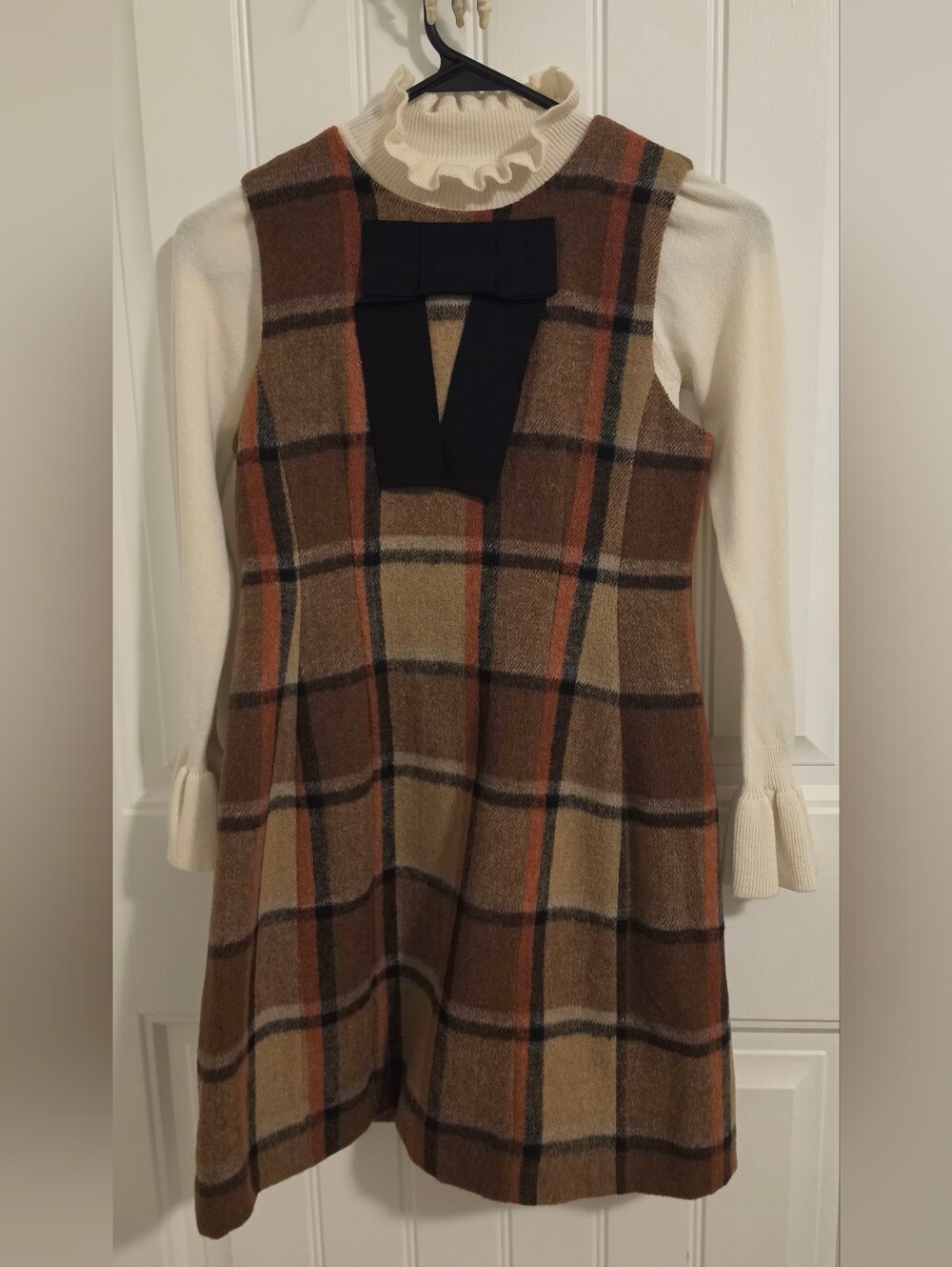 Plaid Brown Dress With Cream Shirt Set By A Loves A - See Description For Sizing